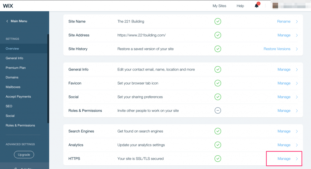 Hvordan aktiveres SSL for Wix